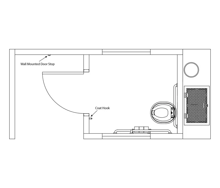 Cascadian concrete vault restroom floorplan.