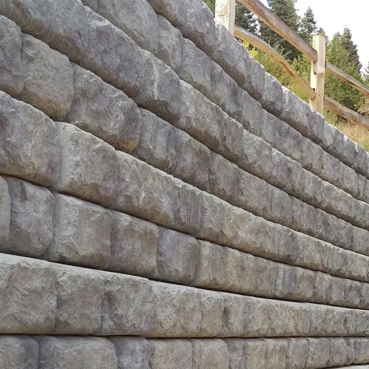 Muro de contención Redi-Rock.