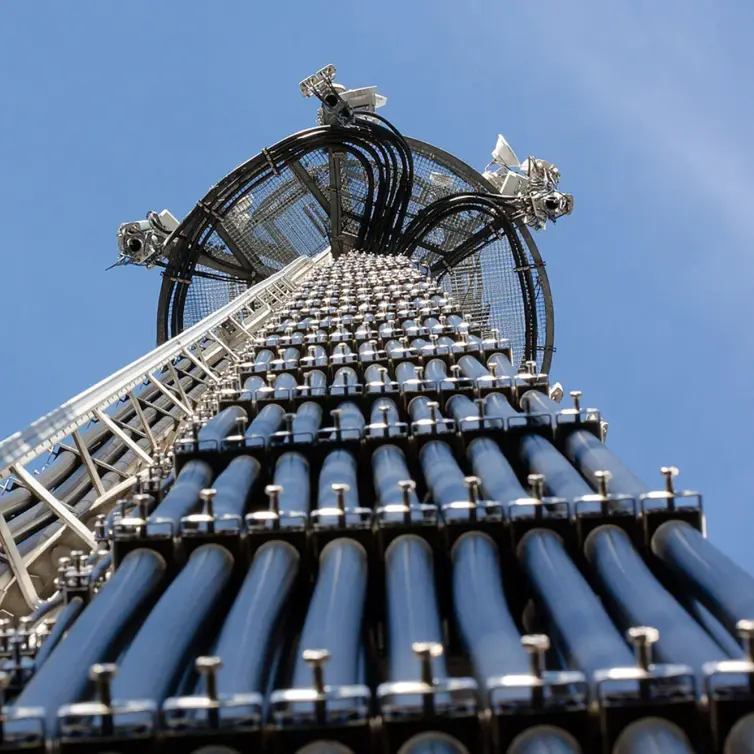 close up radar mast.