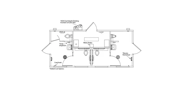 Kodiak flush restroom floorplan.