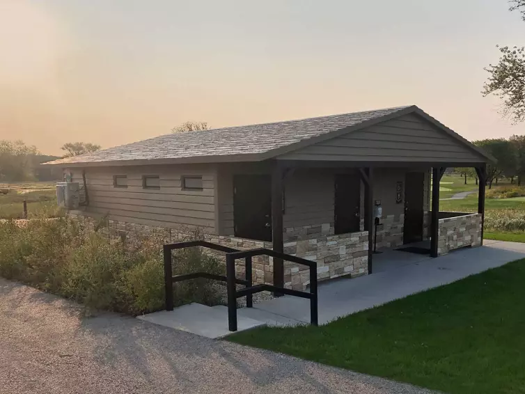 CXT Malibu multiuser restroom with concession.