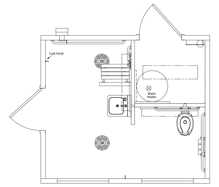 Pioneer concrete restroom with shower.