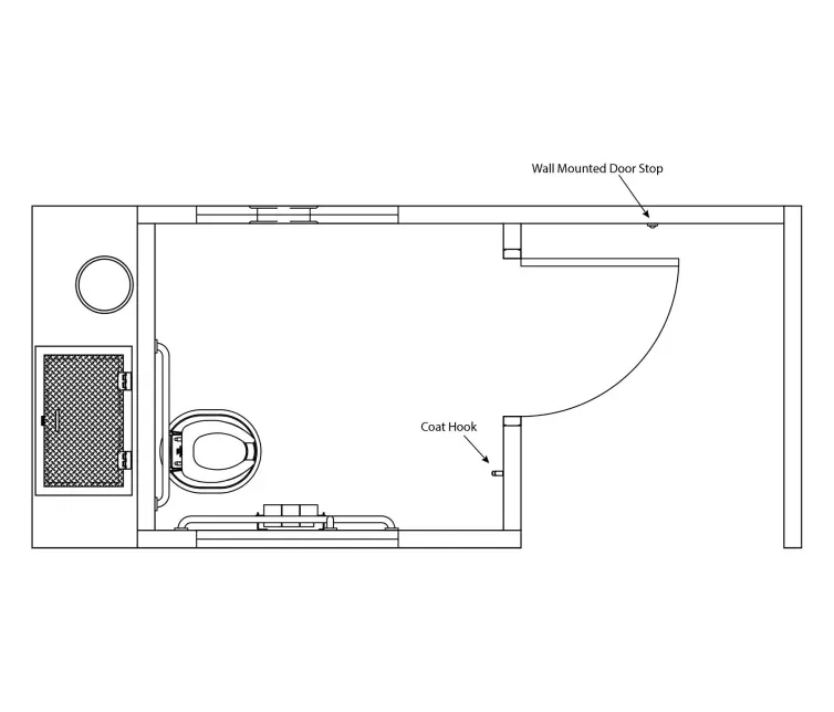 Gunnison concrete vault restroom floorplan.