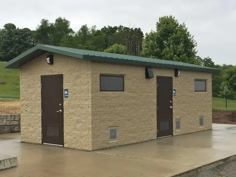 CXT Ozark II flush restroom.