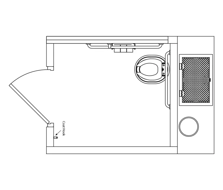 Rocky Mountain concrete vault restroom floorplan.