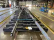 crossing railroad track in a warehouse